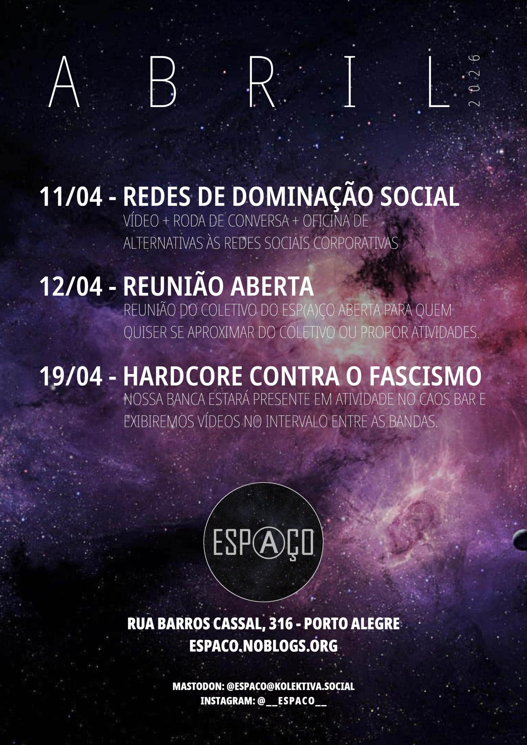 Abril de 2026 no Esp(A)ço