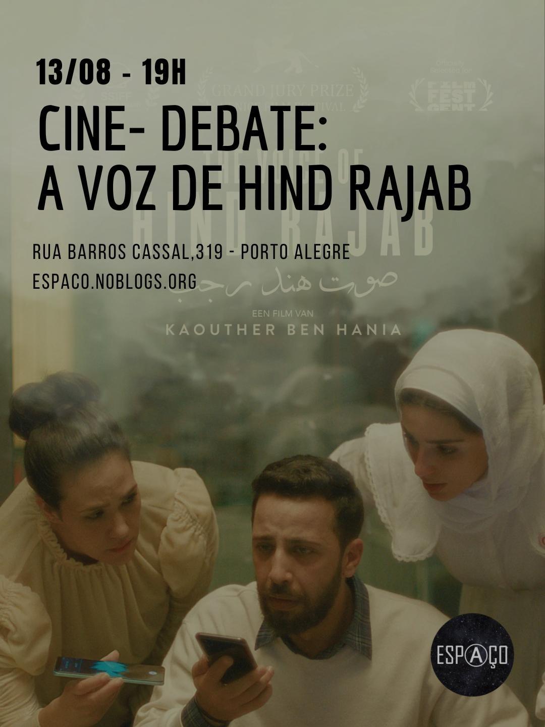 13/8 – Cine-Debate: A Voz de Hind Rajab